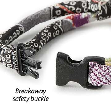 Necoichi Chirimen Hanabi Fireworks Cat Collar Gray