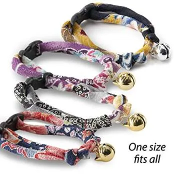Necoichi Chirimen Hanabi Fireworks Cat Collar Gray