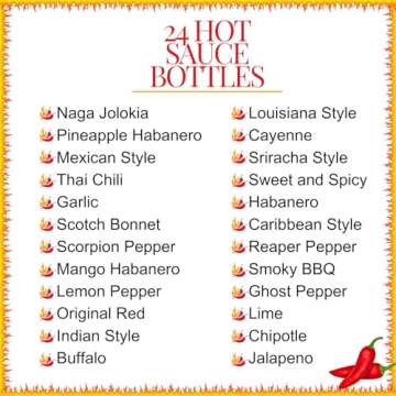Hot Sauce Gift Sets - Hot Sauce Variety Pack, Hot Sauce Sampler, 24 Mini Hot Sauce Bottles, Hot Sauc...
