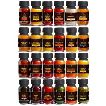 Hot Sauce Gift Sets - Hot Sauce Variety Pack, Hot Sauce Sampler, 24 Mini Hot Sauce Bottles, Hot Sauce Gift Sets For Men |Hot Sauce Collection Gift Set, Food Gifts For Men, Women |Hot Sauce Gift Sets