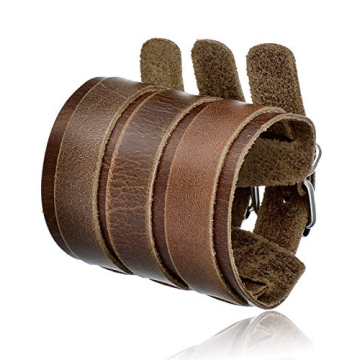 Tornito Leather Wide Strap Bracelet Cuff for Him & Her