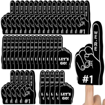 Sinmoe 48 Pieces Sport Party Favors Sports Fan Foam Finger Mini Foam Finger #1 Basketball Baseball F...