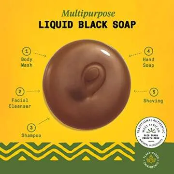 Alaffia Skin Care, Authentic African Black Soap, All in One Liquid Soap, Acne Face Wash, Moisturizing Body Wash, Shampoo, Shaving Soap, Shea Butter, Eucalyptus Tea Tree, 32 Fl Oz