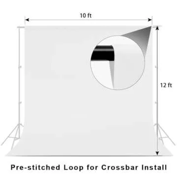 LCUIRC 10X12ft White Backdrop for Photography, White Background for Photography Polyester White Screen for Product Protrait Photoshoot or Parties Decoration