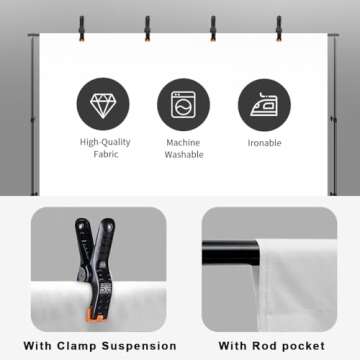 LCUIRC 10X12ft White Backdrop for Photography, White Background for Photography Polyester White Screen for Product Protrait Photoshoot or Parties Decoration