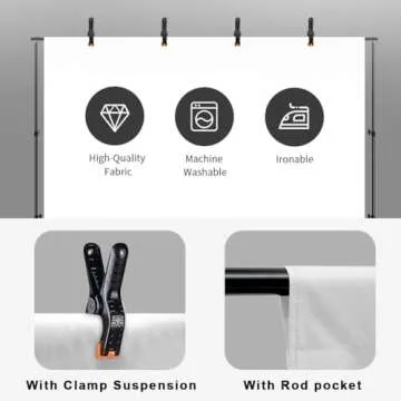 LCUIRC 10X12ft White Backdrop for Photography, White Background for Photography Polyester White Screen for Product Protrait Photoshoot or Parties Decoration