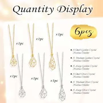 clothmile 6 Pcs Adjustable Crystal Stone Holder Necklace Empty Crystal Stone Holder Necklace Crystal Pendant Necklace Chain with Stainless Steel Cage for Jewelry DIY