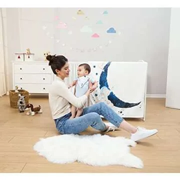 Luka & Lily Baby Milestone Blanket - Ultra Soft Fleece Monthly Milestone Blanket for Baby Girl and Boy - Perfect for Baby's First Year Growth Chart - Monthly Baby Milestone - Elephant Moon - 60"x40"