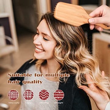 BFWood Bamboo Paddle Hairbrush for Eco-Friendly Hair Care