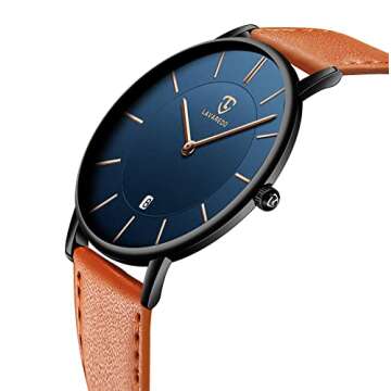 BEN NEVIS Minimalist Fashion Watch - Unisex Analog Date with Leather Strap