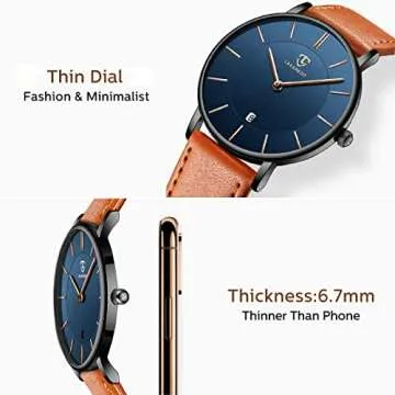 BEN NEVIS Unisex Minimalist Fashion Watch with Leather Strap