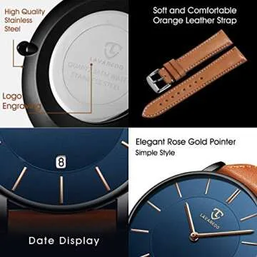 BEN NEVIS Unisex Minimalist Fashion Watch with Leather Strap