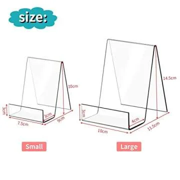 Elimons 6PACK Acrylic Book Stand Clear Acrylic Display Easel Holder for Displaying Picture Albums, Books, Music Sheets, Notebooks, Artworks,CDs, etc. (Clear-6 Pack, Small)