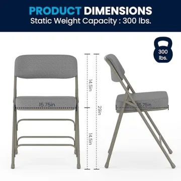 Flash Furniture Hercules Folding Chair 300-lb Capacity Gray