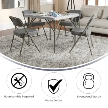 Flash Furniture Hercules Folding Chair 300-lb Capacity Gray