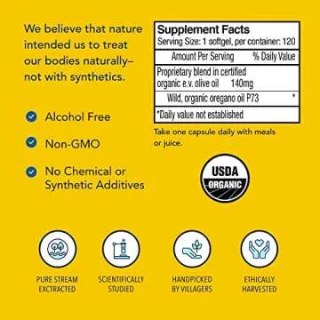 NORTH AMERICAN HERB & SPICE Oreganol P73-120 Softgels - Immune System Support - Unprocessed, Vegan Friendly Wild Oregano - Mediterranean Source - Non-GMO - 120 Servings
