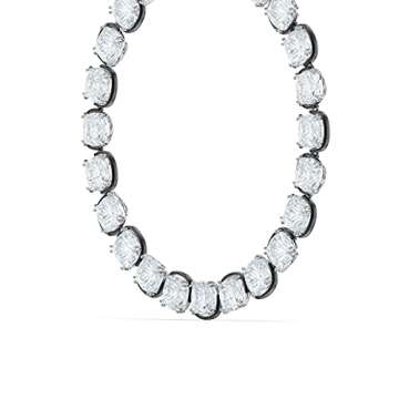 Swarovski Harmonia All-Around Choker Necklace, Clear Cushion-Cut Crystals, Mixed Metal Finish Chain, Part of The Harmonia Collection