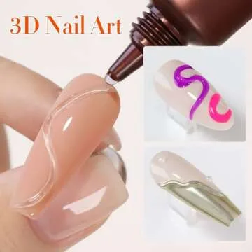 Double Rhythm 0.5 Oz 3D Nail Gel Nail Art Sculpting Gel No Wipe Gel Polish for Nail Designs DIY Nail Art for Drawing, Molding, Sculpture and Decoration (3D Sculpting Gel Clear)