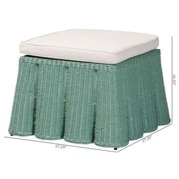 Stylish Bali & Pari Palm Bohemian Rattan Ottoman