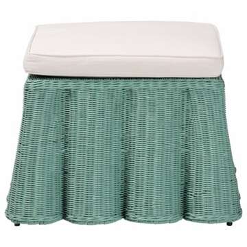 Stylish Bali & Pari Palm Bohemian Rattan Ottoman