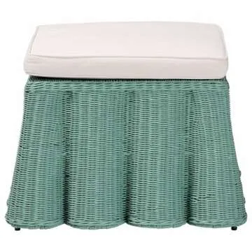 Stylish Bali & Pari Palm Bohemian Rattan Ottoman
