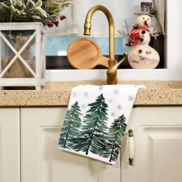 ARKENY Christmas Kitchen Towels Set of 2 for Festive Kitchen Decor