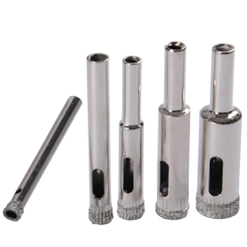 Diamond Drill Bits for Ceramic 5 Pcs Set 3/16 inch, 1/4 inch, 5/16 inch, 3/8 inch, 1/2 inch Diamond ...
