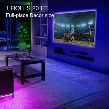 Phopollo LED Lights 65.6ft - Color Changing RGB DIY Option with Remote & Power Supply