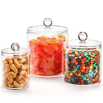 YOUEON Acrylic Apothecary Jars - 6 Pack for Stylish Storage