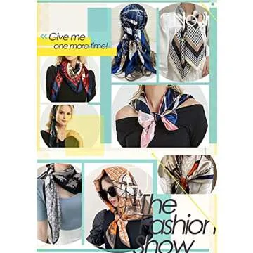 RUOLIN 35×35 inches large square women's satin silk like head scarf fashion pattern silk feeling hair sleeping wrap (11 Pink, Gharry Pattern)