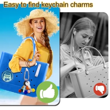 Mity rain 4Pcs Hooks Set Accessories for Bogg Bag, Key Holder for Bogg Bags Original X Large, Insert Charm Carabiner Keychain Compatible with Bogg Bag Beach Tote Bag