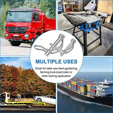 202PCS Hitch Pins Clip Pins, Linch and PTO Pins for Trailers Tractors Trucks Towing Mowing, Farm Equipment, Snow Plows, Lawnmowers Garage, Heavy Duty Trailers Accessories Tractor Attachments