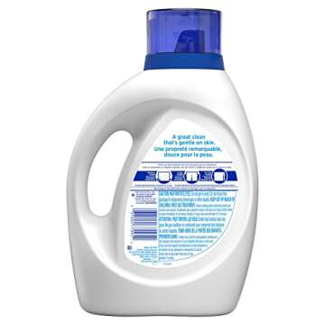 Tide Free and Gentle HE Laundry Detergent Liquid, 64 Loads, Unscented and Hypoallergenic for Sensitive Skin, Free and Clear of Dyes and Perfumes (Packaging May Vary)
