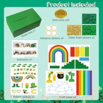 GYGOT St. Patrick's Day Leprechaun Trap Kit for Kids, DIY Craft Catch a Leprechaun Kit for Kids,St Patricks Day Classroom Activity Party Supplies