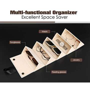 MoKo Sunglasses Organizer with 5 Slots, Travel Glasses Case Storage Portable Sunglasses Storage Case...