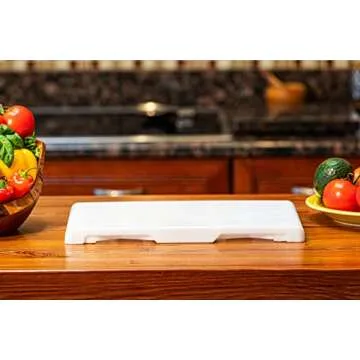 Chop Above Antibacterial Plastic Cutting Board Dishwasher Safe. WORK SMART NOT HARD Patented First of its Kinde.