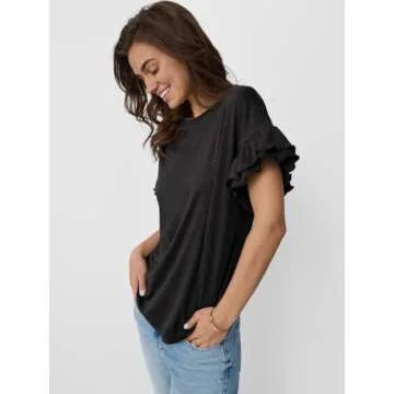 Stylish AUTOMET Women's Ruffle T Shirt for Summer Fashion