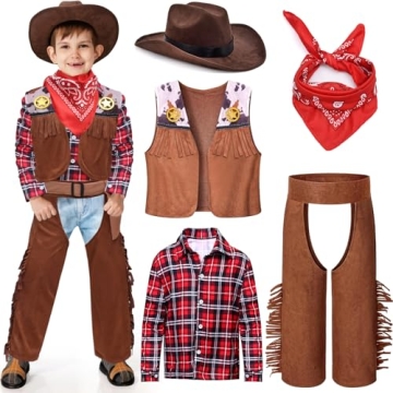 Latocos 7 PCS Kids Cowboy Costume Set for Boys - Perfect for Role Play!