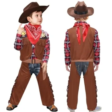 Latocos Kids Cowboy Costume Set for Boys Ages 3-10