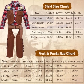 Latocos Kids Cowboy Costume Set for Boys Ages 3-10