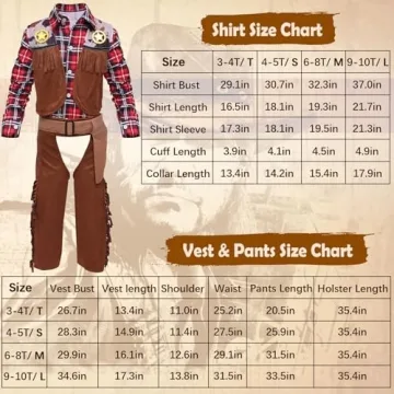 Latocos Kids Cowboy Costume Set for Boys Ages 3-10