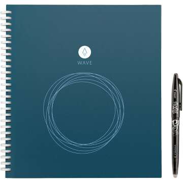 Rocketbook Wave Eco-Friendly Notebook with Frixion Pen - Blue Standard Size