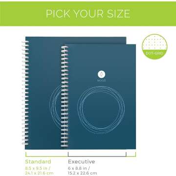 Rocketbook Wave Eco-Friendly Notebook - Blue