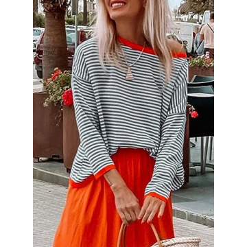 Chic Dokotoo Women's Striped Color Block Sweater