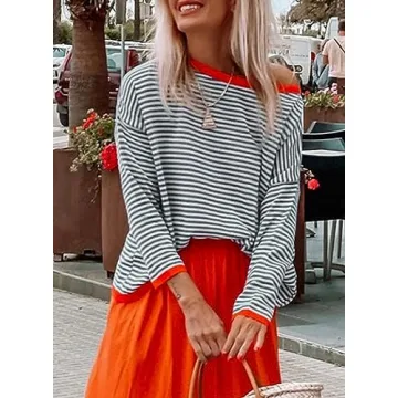 Chic Dokotoo Women's Striped Color Block Sweater