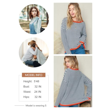 Chic Dokotoo Women's Striped Color Block Sweater