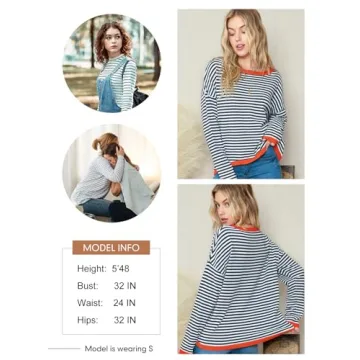 Chic Dokotoo Women's Striped Color Block Sweater