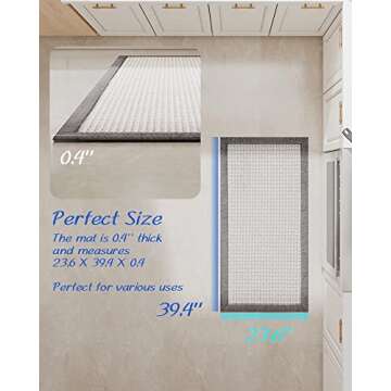 MontVoo Kitchen Rugs and Mats for Floor, Washable Non-Skid Runner Rug, Absorbent Twill Standing Mat for Sink, Gray