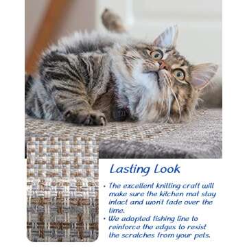 MontVoo Kitchen Rugs and Mats for Floor, Washable Non-Skid Runner Rug, Absorbent Twill Standing Mat for Sink, Gray