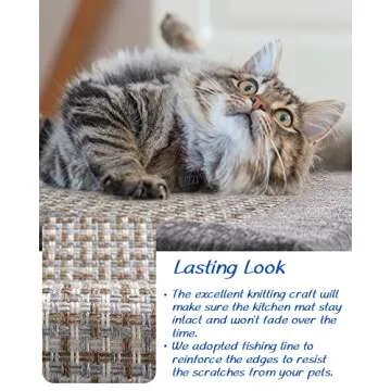 MontVoo Kitchen Rugs and Mats for Floor, Washable Non-Skid Runner Rug, Absorbent Twill Standing Mat for Sink, Gray